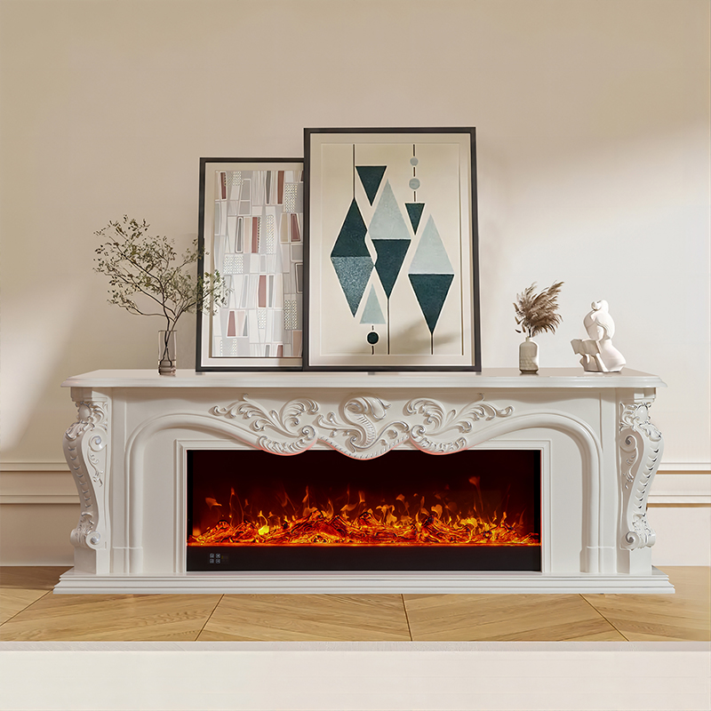 Wholesale Large Real Wood Mantel TV Stand with Fireplace manufacturers and pricelist Fireplace