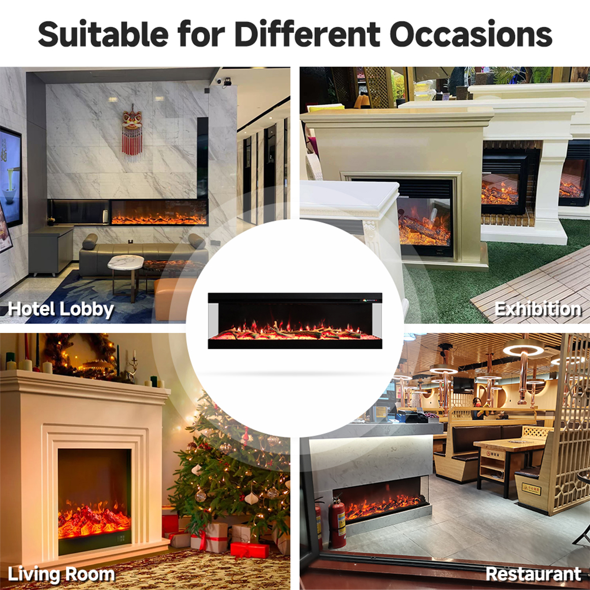 Real Looking Electric Fireplace Insert in Commercial Spaces