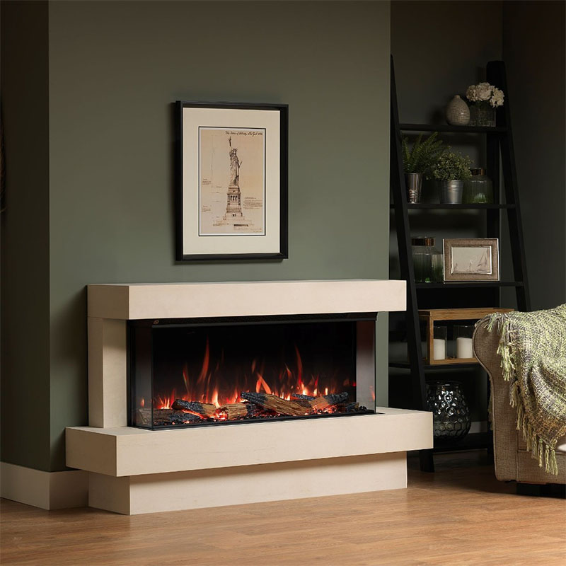 Wiping the exterior of an electric fireplace with a soft cloth