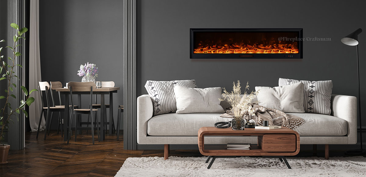 modern electric fireplace insert home installation design